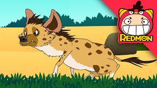 hyena vs eagle animal battle 4k cartoon redmon