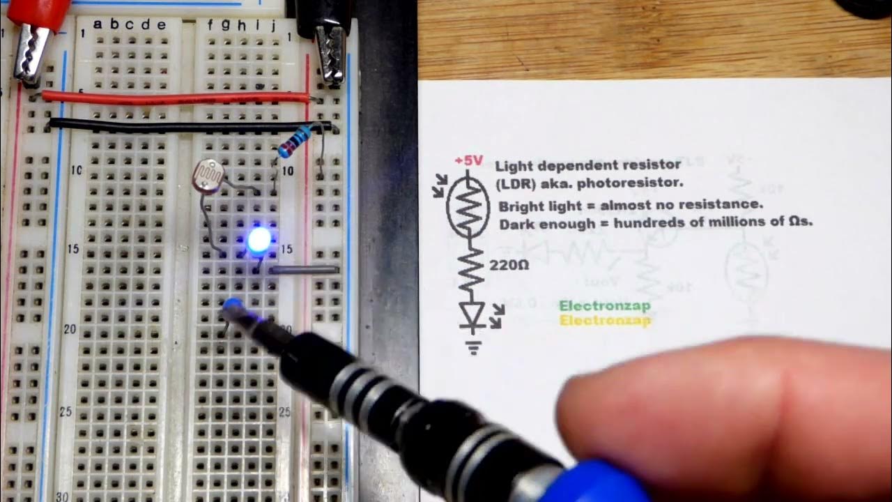 Light dependent resistor or photoresistor variable current circuit