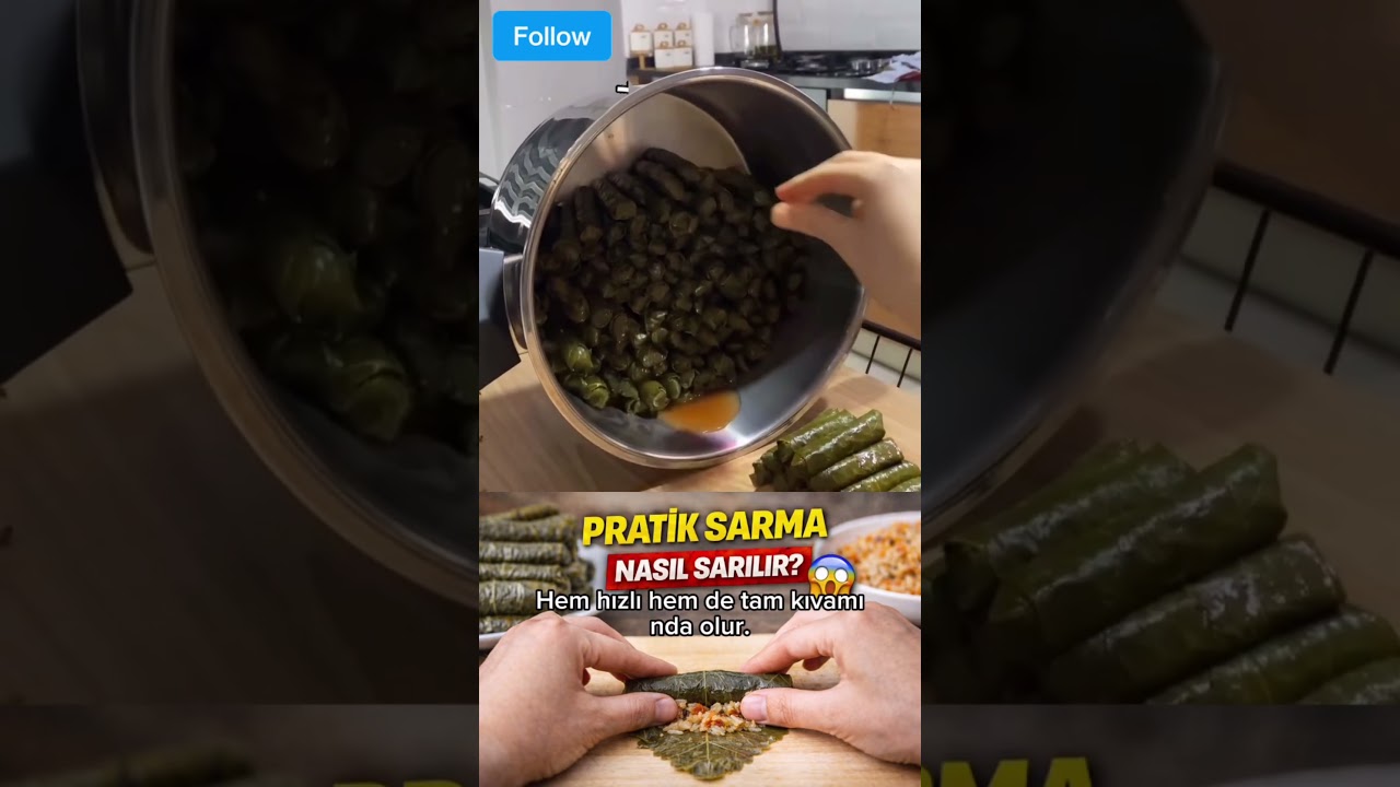 Bu yöntemle sarma çok kolay 😱 #sarma #yemektarifleri #mutfak #viralreels #short #trending