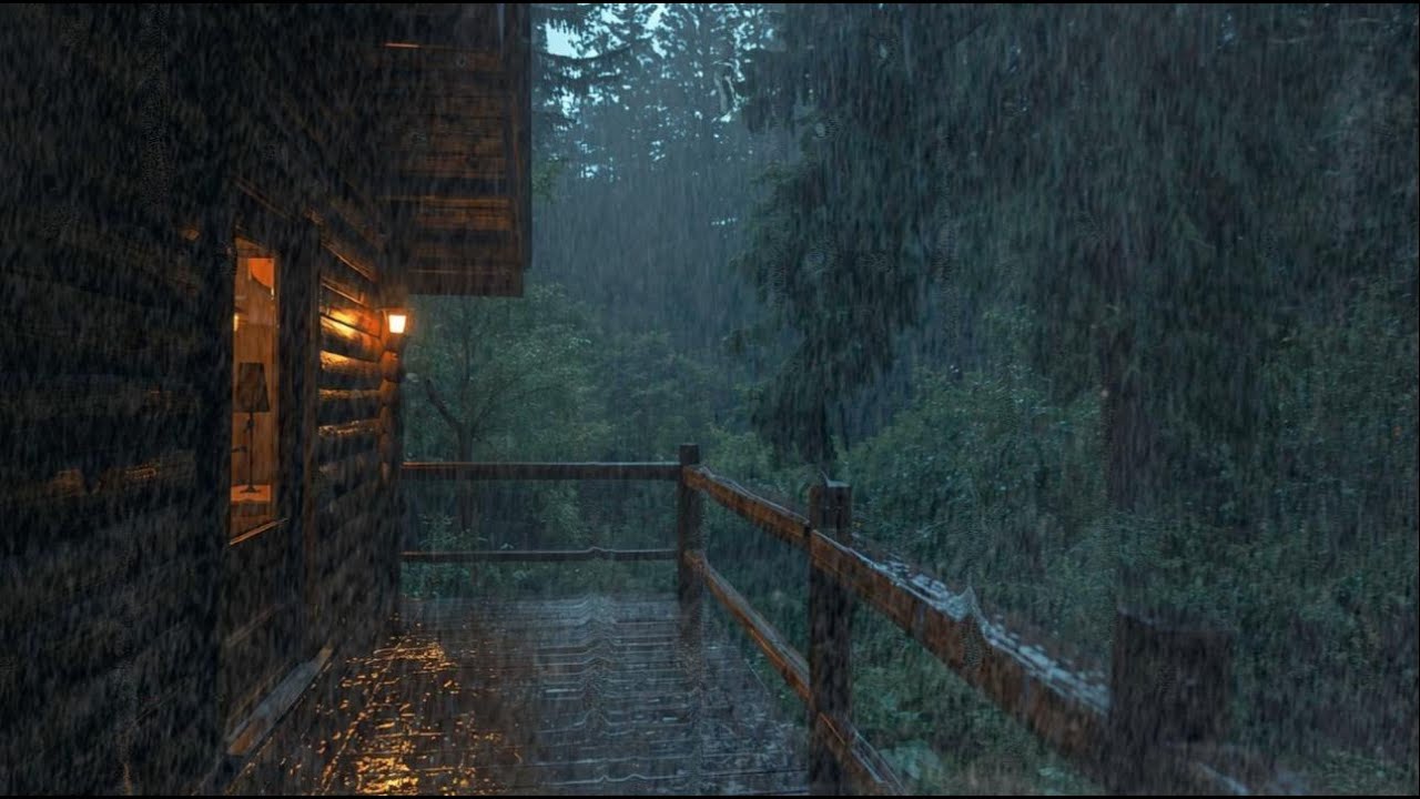 Best Rainfall at the Forest Cabin 🌲 Sleep Deeply with Rain Sounds - YouTube