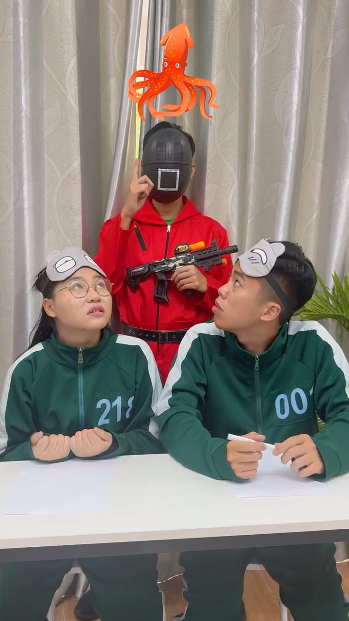LNS - Thử thách vẽ con mực trong quid game || Squid game challenge 2 #shorts