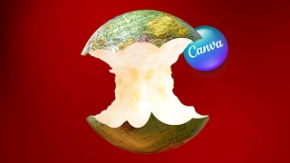 Creating a Captivating Photo Manipulation: Apple Globe with Bite Marks | Canva Art Design Tutorial