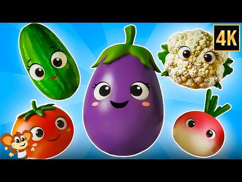 Five Little Vegetables Jumping on the Bed + More Nursery Rhymes & Kids Songs
