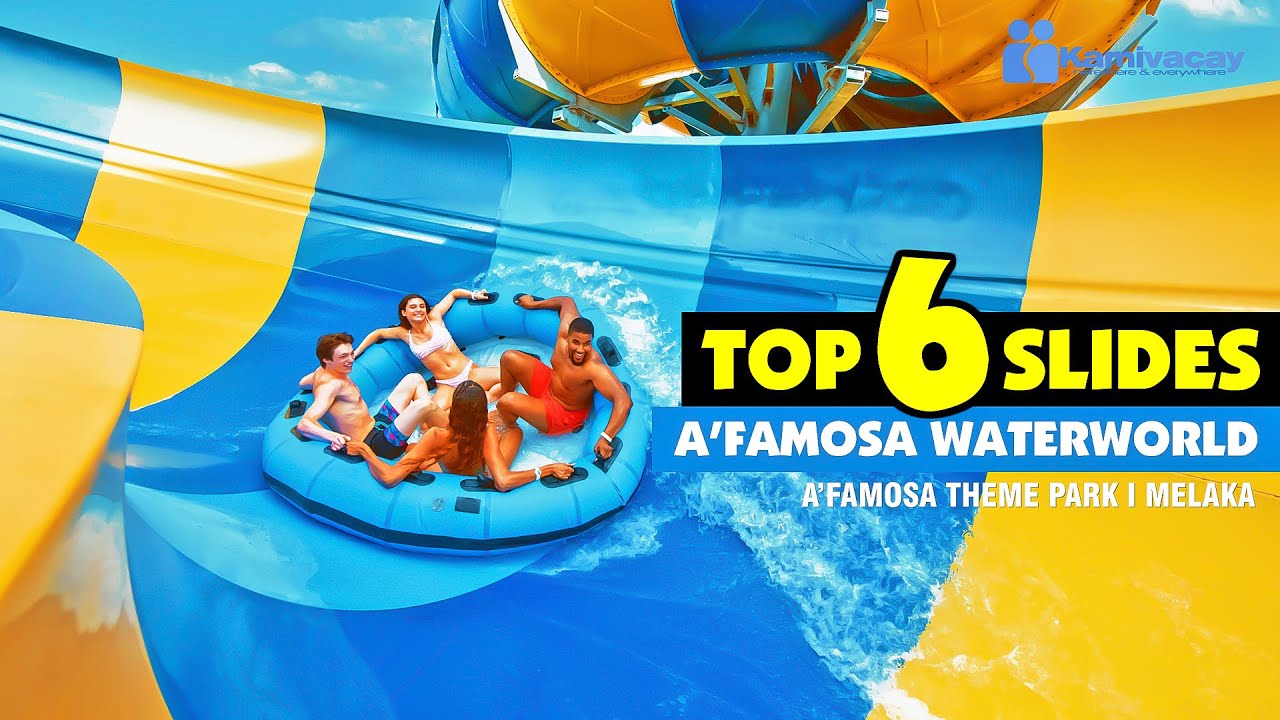 TOP 6 WATER SLIDES | A'FAMOSA WATERWORLD THEME PARK 🇲🇾 [4K]