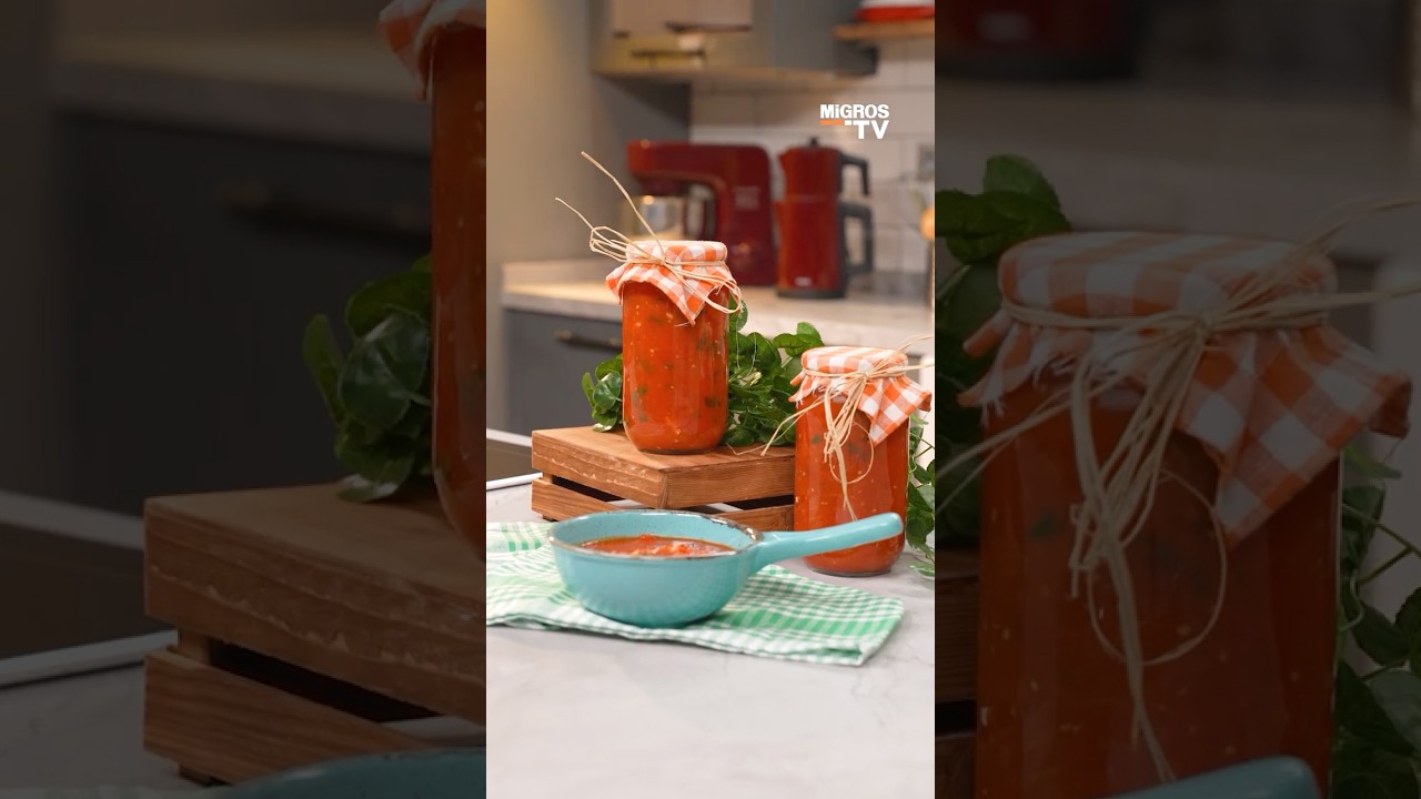 Domatesli Fesleğenli Kışlık Sos Tarifi 🍅 #konserve #kışlıkhazırlık