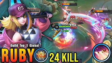 24 Kills!! Legendary Ruby Monster EXP Laner!! - Build Top 1 Global Ruby ~ MLBB