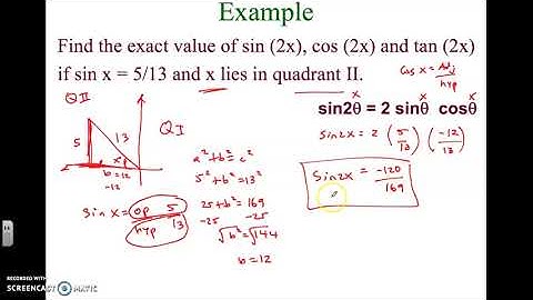 Double Angle Trig Identities for Sine, Cosine, and Tangent. "Finding the Exact Value" - SuperMath4U