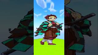 Water Breathing Warrior in Minecraft Pixel Art | Tanjiro Kamado