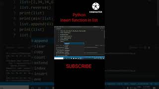 || Python programming || Insert function of List || Hindi || #python #pythonprogramming #hindi