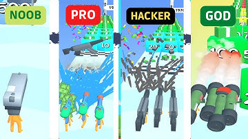 Gun Head Run Alle niveaus door NOOB VS PRO VS HACKER VS GOD