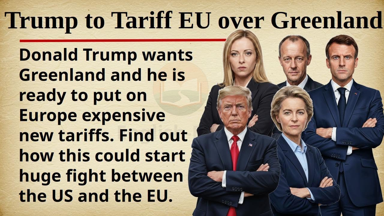 Trump to Tariff EU over Greenland || 🇺🇸🇪🇺 Learn English Through Story Level 2 || Graded Reader 🎧