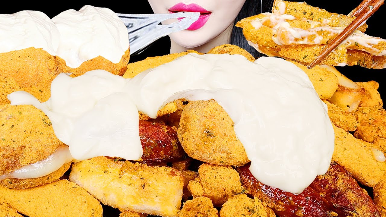 ASMR BHC CHEESE BALL, CORN DOG, FRIES, CHEESE STICK 뿌링클 치즈볼, 치즈스틱