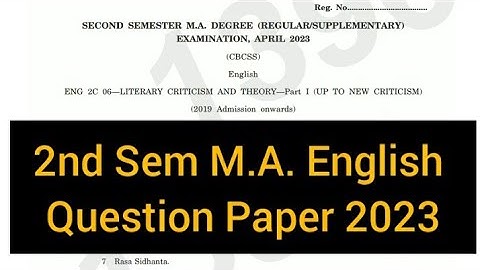 LITERARY CRITICISM AND THEORY - Part-1        |         2nd Sem   M.A. English   2023 #calicut