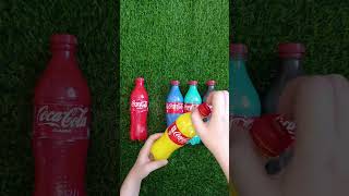 Rainbow Coca-Cola Mixing in BottlesMost Satisfying Color Experiment