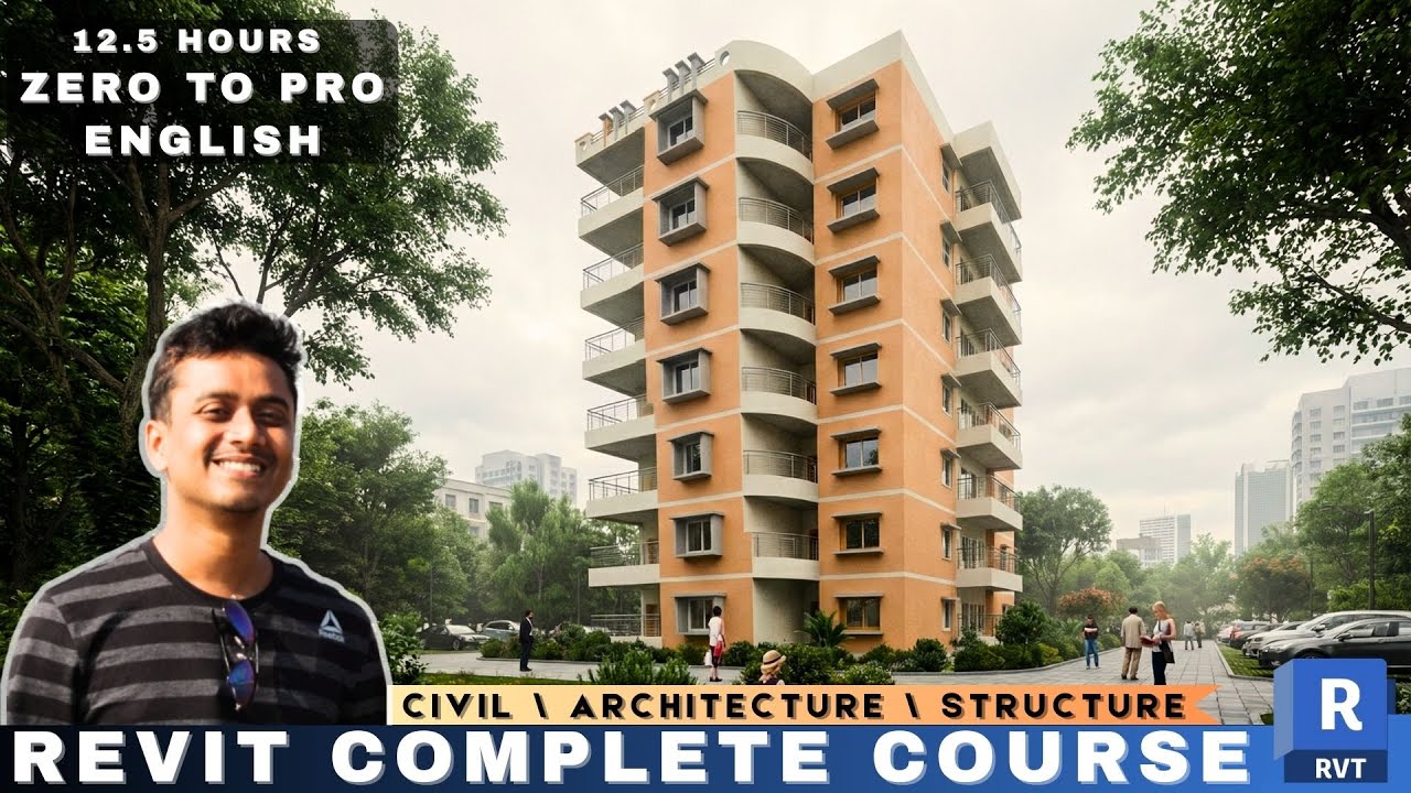 Revit Complete Tutorial for Beginners (12.5 Hours) | Civil + Architecture + Structure Full Course