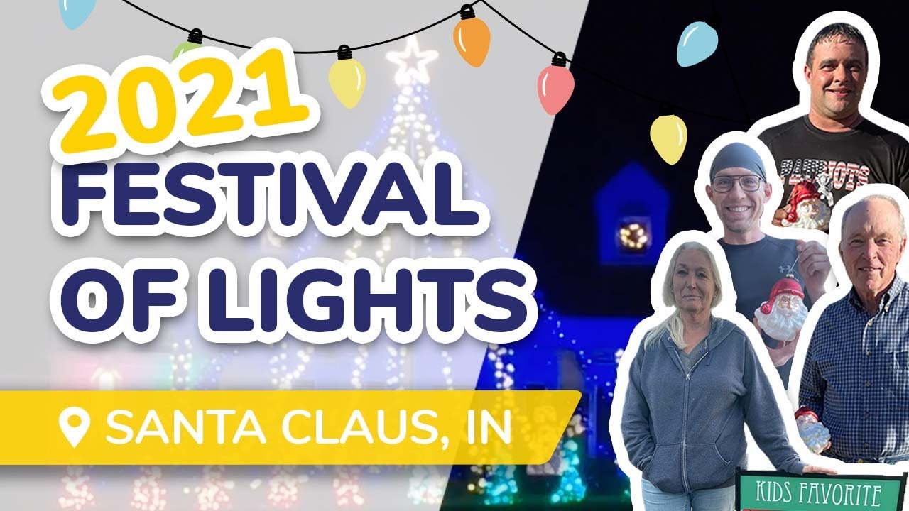 2021 Festival of Lights in Christmas Lake Village Santa Claus Indiana
