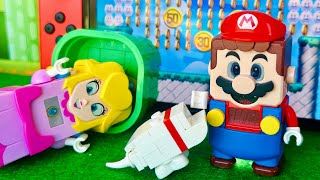 Lego Mario Enters Nintendo Switch to Save Luigi with Princess Peach Helps #nintendomario #legomario