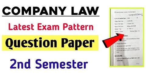 Company Law Question Paper Bcom Second Semester DU SOL | Company Law Exam Pattern Bcom Prog 2nd Sem