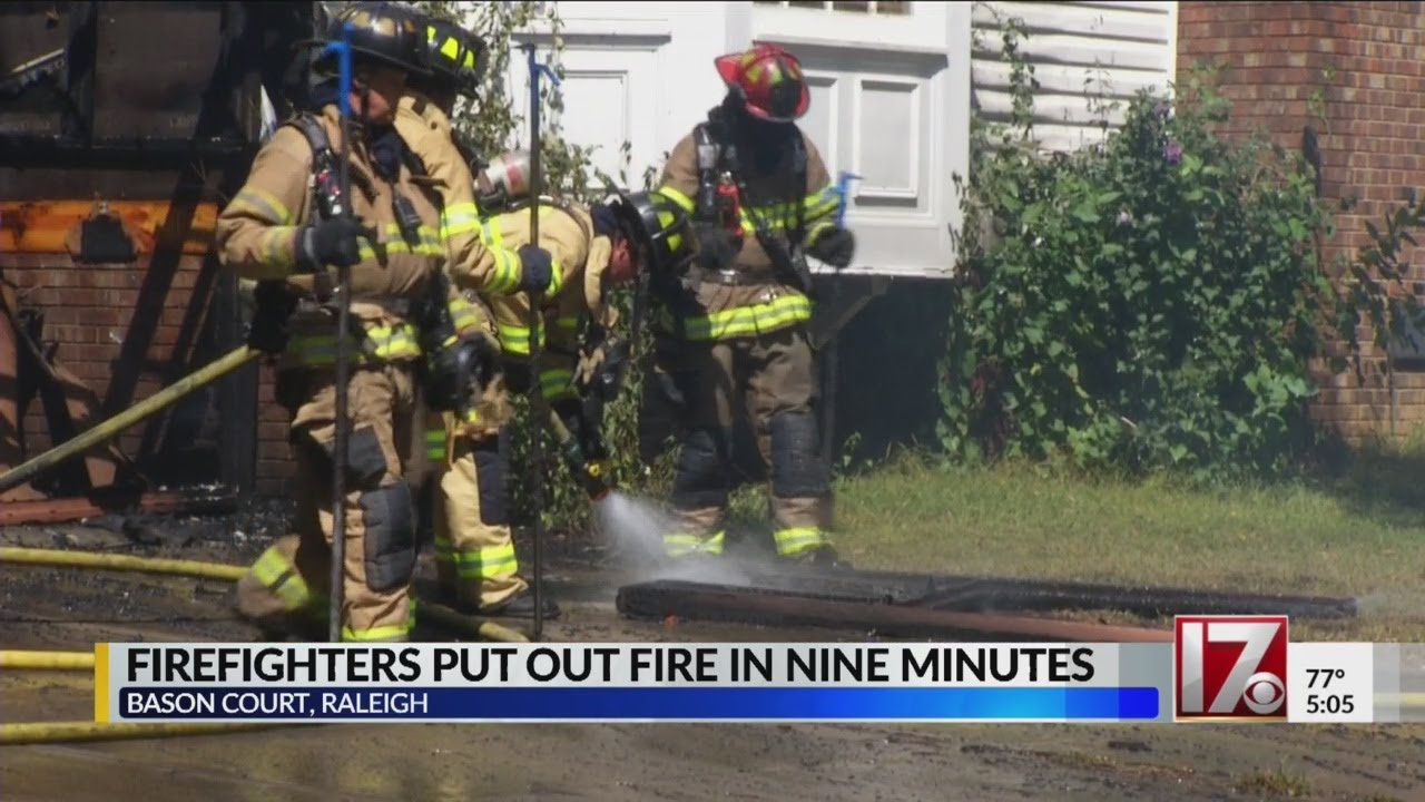 Raleigh firefighters fast to house fire - YouTube