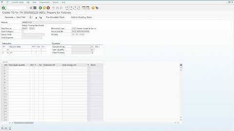 IWM 2   Step 12 Create Transfer Order