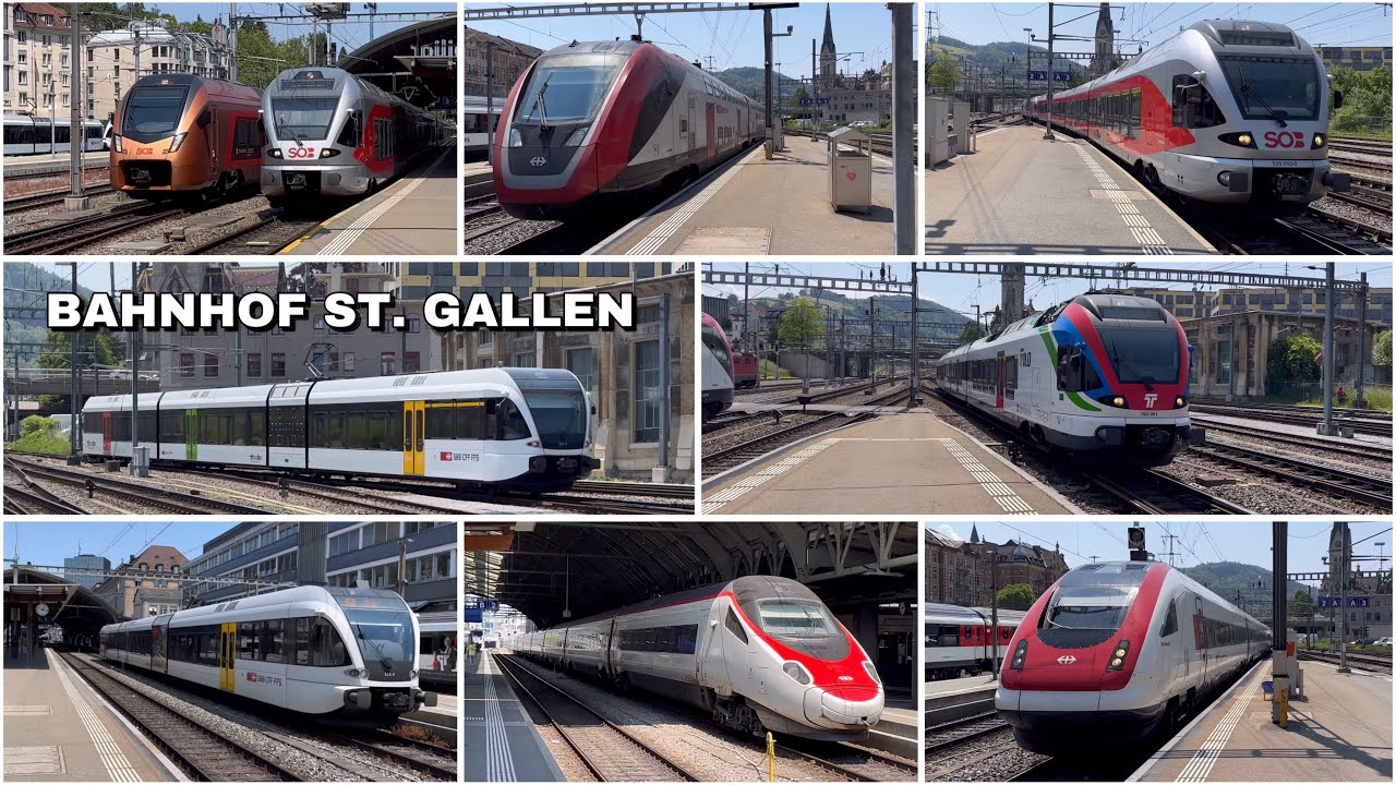 Züge beim Bahnhof St. Gallen | Trains at St. Gallen station (2023)