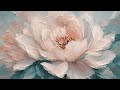 4K White Peony Impasto Oil Painting TV Frame Art | Elegant Floral Wall Art for Samsung Frame TV