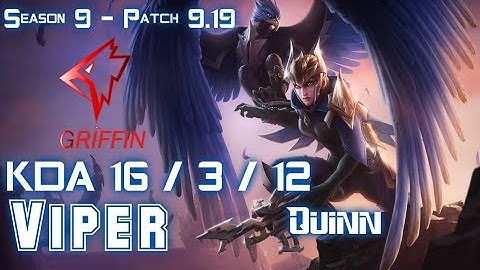 GRF Viper QUINN vs EZREAL ADC - Patch 9.19 KR Ranked