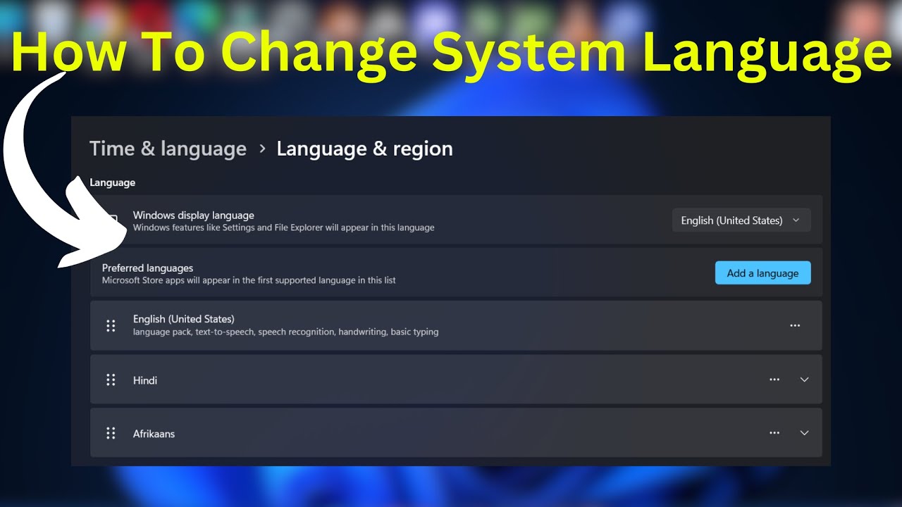 Windows 11 - How To Change System Language | Easy and Fast Way - YouTube