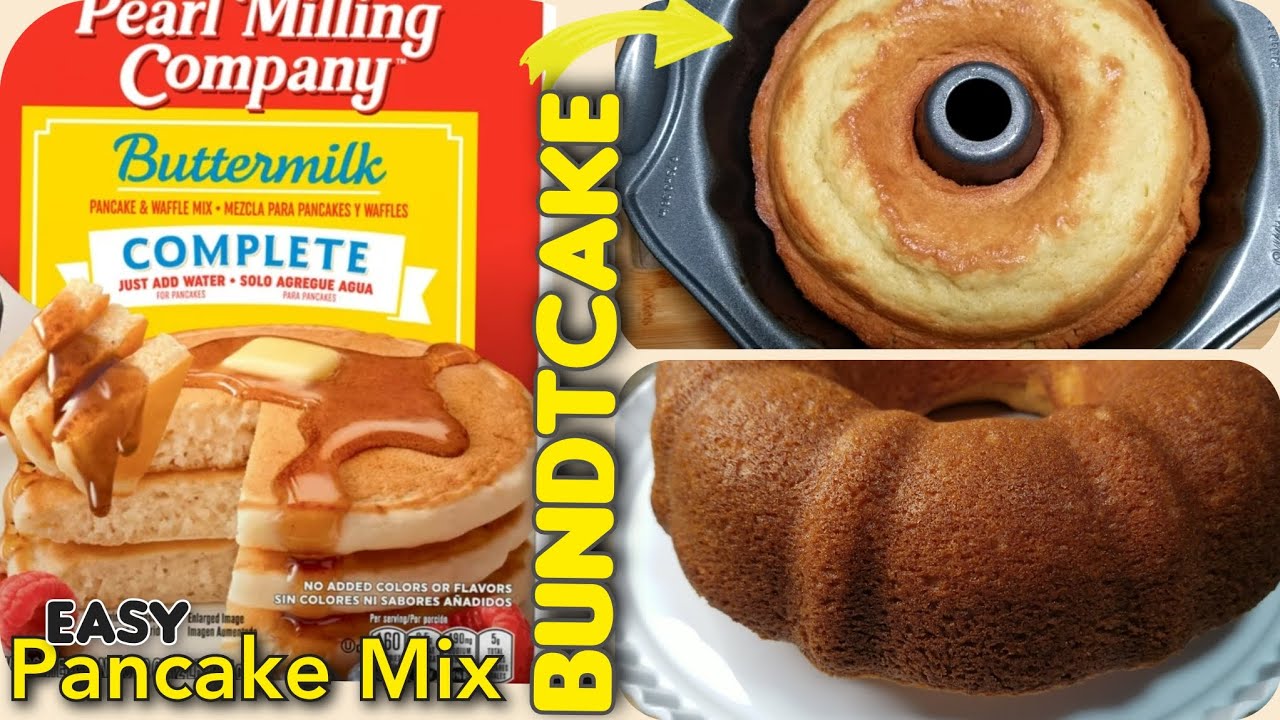 Homemade Vanilla and Butter Poundcake Bundt Cake Made from Pancake Mix