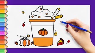 How to draw Halloween cup of coffee step by step screenshot 4