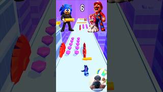 HELP! SONIC VS FIRE MARIO STEAL AMY ROSE 😭⁉️ROOF 3D#shorts #gaming #youtubeshorts #games #sonic