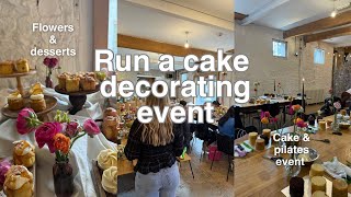 Cake decorating event | host a cake and Pilates class with me | 