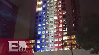 Monumentos del DF se iluminan con los colores de la bandera francesa/ Hiram Hurtado screenshot 2