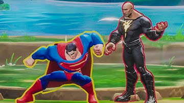 The Man in Black (Black Adam) and Superman Unique Interactions - MultiVersus HD