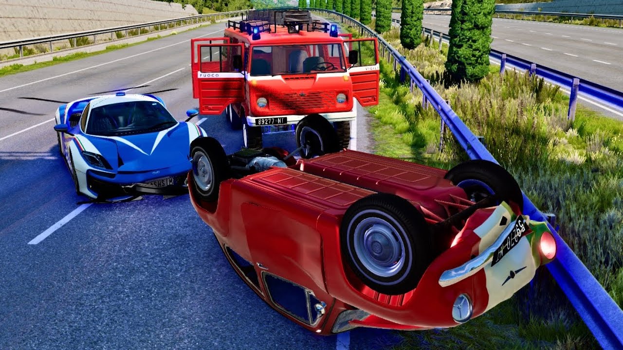 Epic Police Chase Crash & Fails Compilation #54 - BeamNG Drive - YouTube