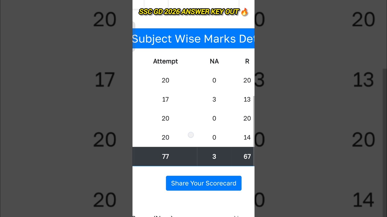 SSC GD 2026 ANSWER KEY OUT 🔥#ssc #ssccgl #cgl #sscgd #shorts #result #answerkey #cgl2026 #gd #chsl