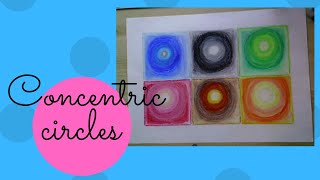 Concentric circles- Kandinsky inspired art lesson for kids.