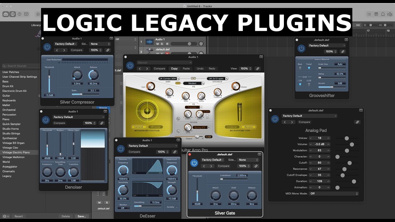Logic Pro - Plugins e Software Instruments Nascosti - Legacy - YouTube
