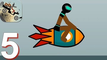 Ragdoll Dismounting Stickman - Gameplay Walkthrough Part 5 Superman on Rocket (Android)