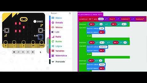 Programación con MakeCode - Micro:bit - Taller 4 - Calculador de IMC por el peso y estatura.