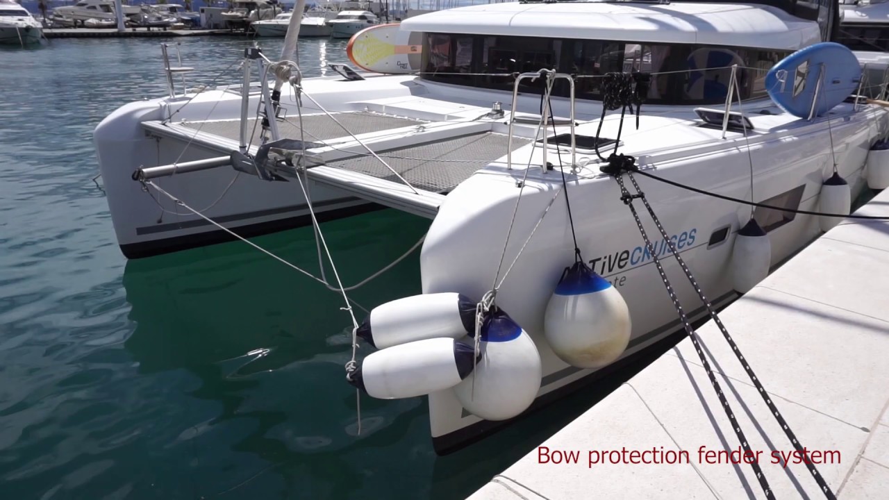 docking a catamaran sailboat