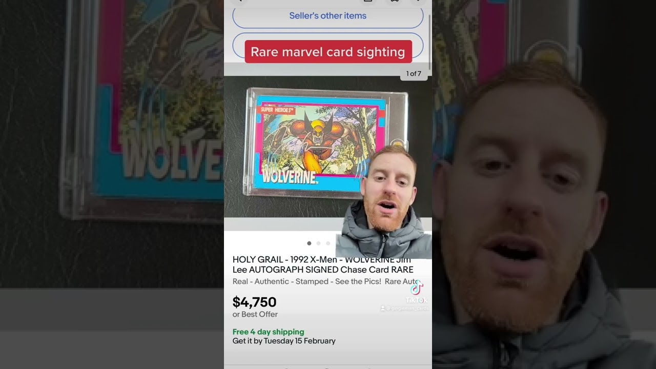 $1250 Wolverine Grail card. Jim Lee Pack Pulled Auto. 