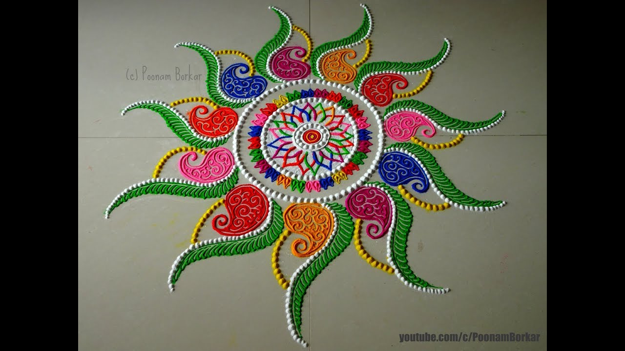 Diwali special multicolored rangoli design | Easy and innovative ...