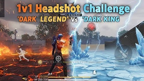 1v1 Free Fire Headshot Challenge | DARK LEGEND vs DARK KING | Fire vs Ice Battle | Free Fire Max