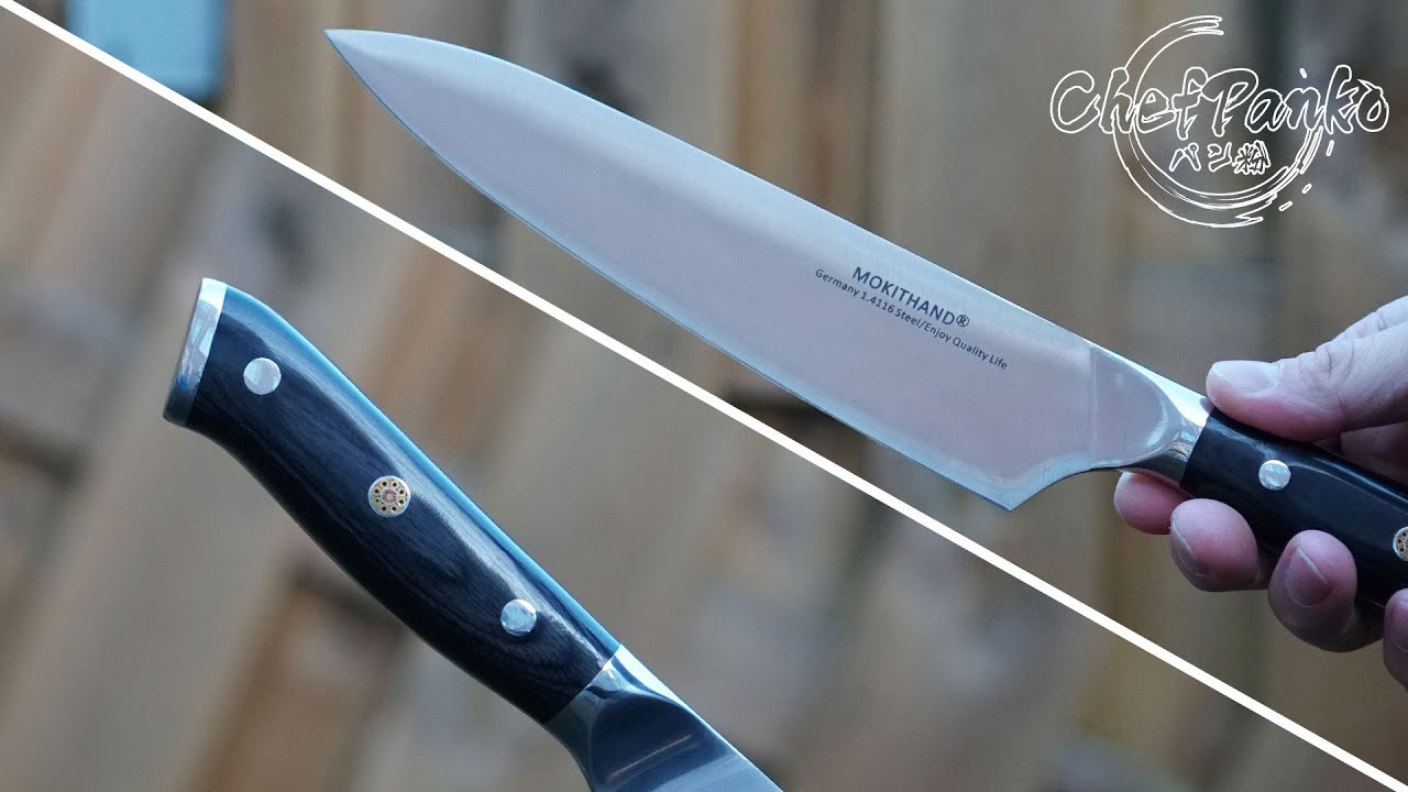Mokithand / Grandsharp Chef knife Review with german steel 1.4116