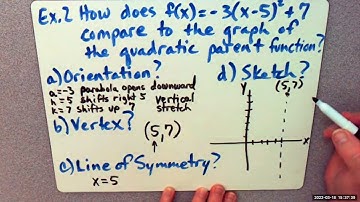 Envision Algebra 1 - 8.2 Quadratic Functions in Vertex Form
