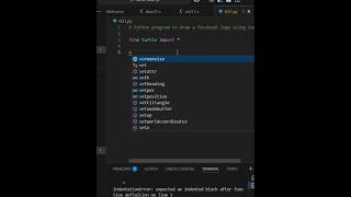 python program to draw a facebook logo using turtle graphics 🐢#facebook#xingxong#programming#Code#py