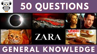 General Knowledge Quiz Trivia #151 | Solar Eclipse, Volcano, Baghdad Cat, ZARA, Nutella
