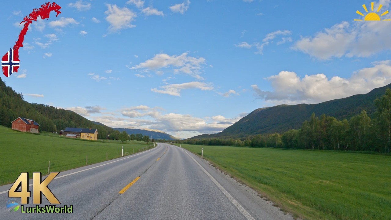 Scenic Drive in Norway -  Dombås To Garmo Ottadalen - 4K60