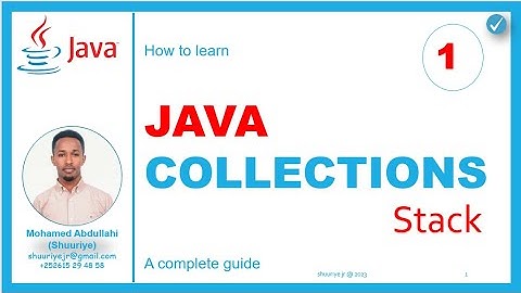 STACK: - TUTORIAL 1 (Data structures using JAVA) - Somali